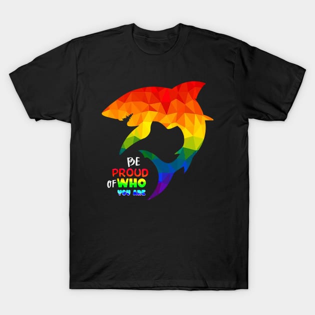 Rainbow Shark T-Shirt by Paintgolden